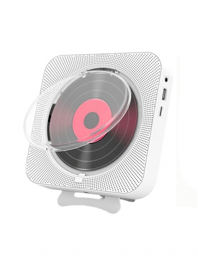 CD плеер портативный, музыкальный проигрыватель, белый-1